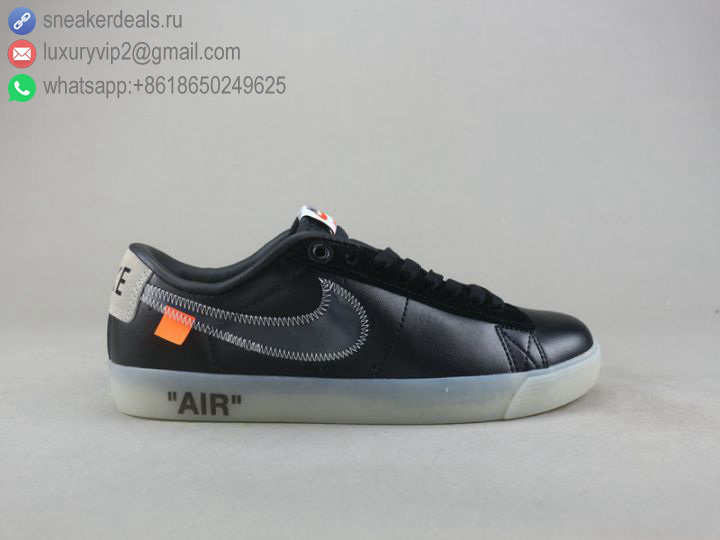 OFF-WHITE X NIKE AIR FORCE 1 LOW BLACK GREY CLEAR LEATHER UNISEX SKATE SHOES
